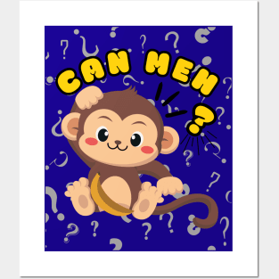 Funny Monkey Can Meh Question Mark Singlish Posters and Art